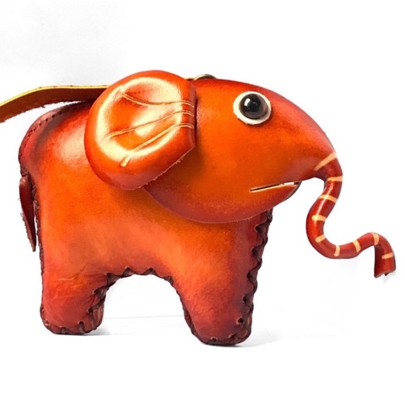 (25)New Handmade Genuine Leather Handcrafted Elephant Wristlet Bag Pouch - Picture 5 of 5